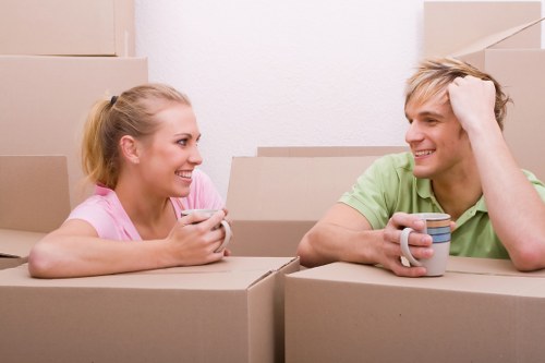 Office relocation planning in Lisson Grove with moving boxes and business equipment