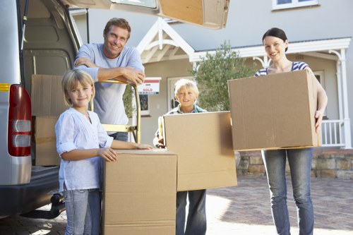 Packed household items ready for house removals in Lisson Grove